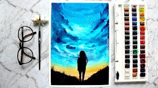 Anime Inspired Watercolor Painting