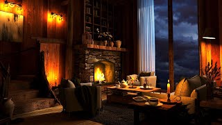 Cozy Log Cabin Ambience with Rain Sounds and Fireplace for Sleep