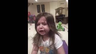 Little Gir Crying And Throwing A Temper Tantrum Like A Peace Over Temple Run For Charging The Tablet