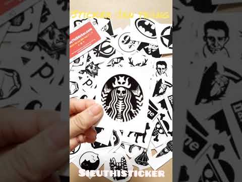 Sticker đen trắng mix nhiều mẫu đẹp