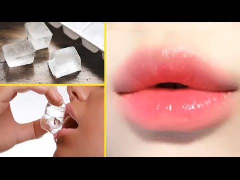 Lấy 1 viên đá lạnh rồi làm thế này, môi thâm xì thâm xịt cũng hồng hào căng mọng ngay tức khắc -Lips