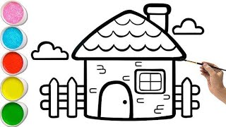 House Drawing From Shapes Easy, How To Draw House Step By Step, Drawing, Coloring For Kids