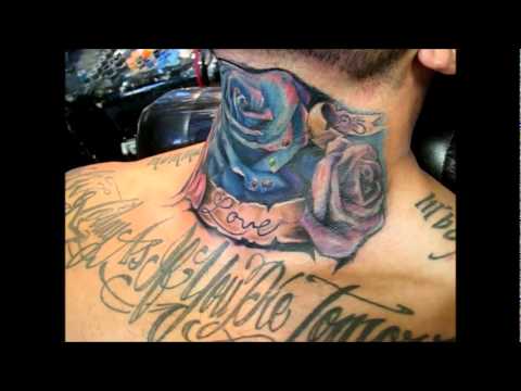37 throat neck tattoo color roses done by marvel 37 throat neck tattoo color roses done by marvel