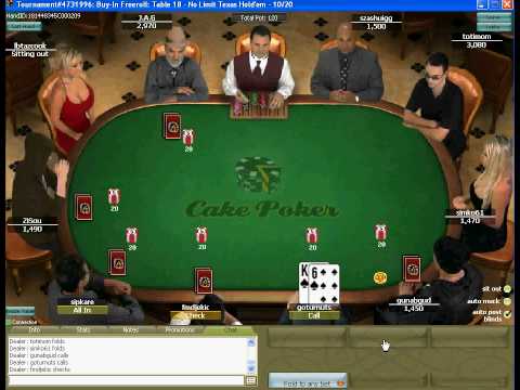 Playing a freeroll at Cake Poker. If you liked this video check out my