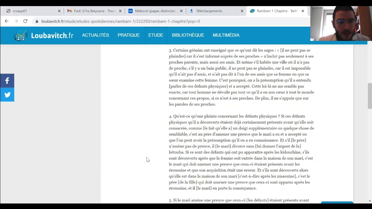 Etude Rambam #231 : Les lois relatives au mariage : Chapitre 25