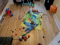 Time lapse of a baby playing with his toys