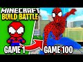 I Played 100 Games Of Minecraft BUILD BATTLE!