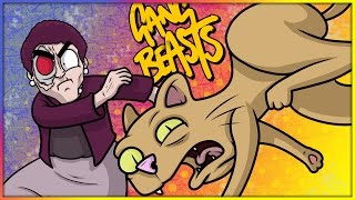 Gang Beasts Funny Moments Grandma Kills The Kitty, Train Clutch Dodge & Pole-Dancing