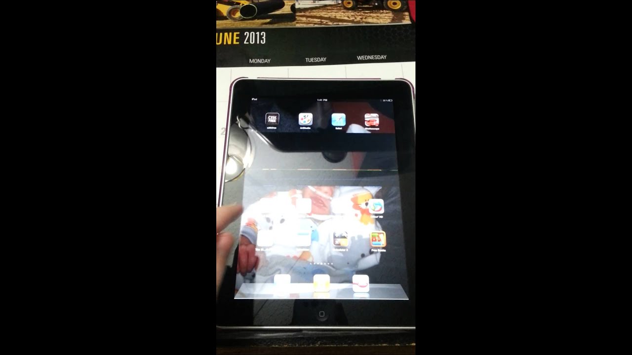 Black/gray bar across Ipad screen, lcd problem YouTube