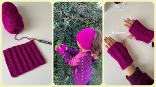 Kolay Tığ işi Örgü Parmaksız Eldiven Yapımı/ Crochet fingerless Gloves/ Örgü Eld