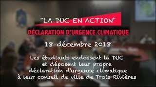 Les étudiants déposent leur déclaration d’urgence climatique à leur municipalité