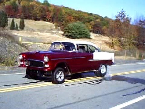 '55 chevy gasser burnout'55 chevy gasser burnout testing the line lock