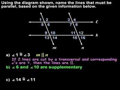 Proving Lines are Parallel - MathHelp.com - Geometry Help - YouTube