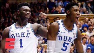 RJ Barrett, Zion Williamson combine for 55 in Duke's blowout win | College Basketball Highlights