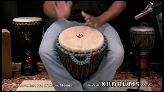 X8 Drums Ramadan Professional Djembe, 12" Head x 24" Tall