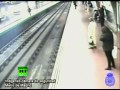 CCTV Drama: Man falls on rails, pulled out in front of moving train