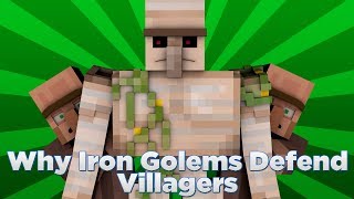 WHY IRON GOLEMS DEFEND VILLAGERS! - Minecraft Cartoon
