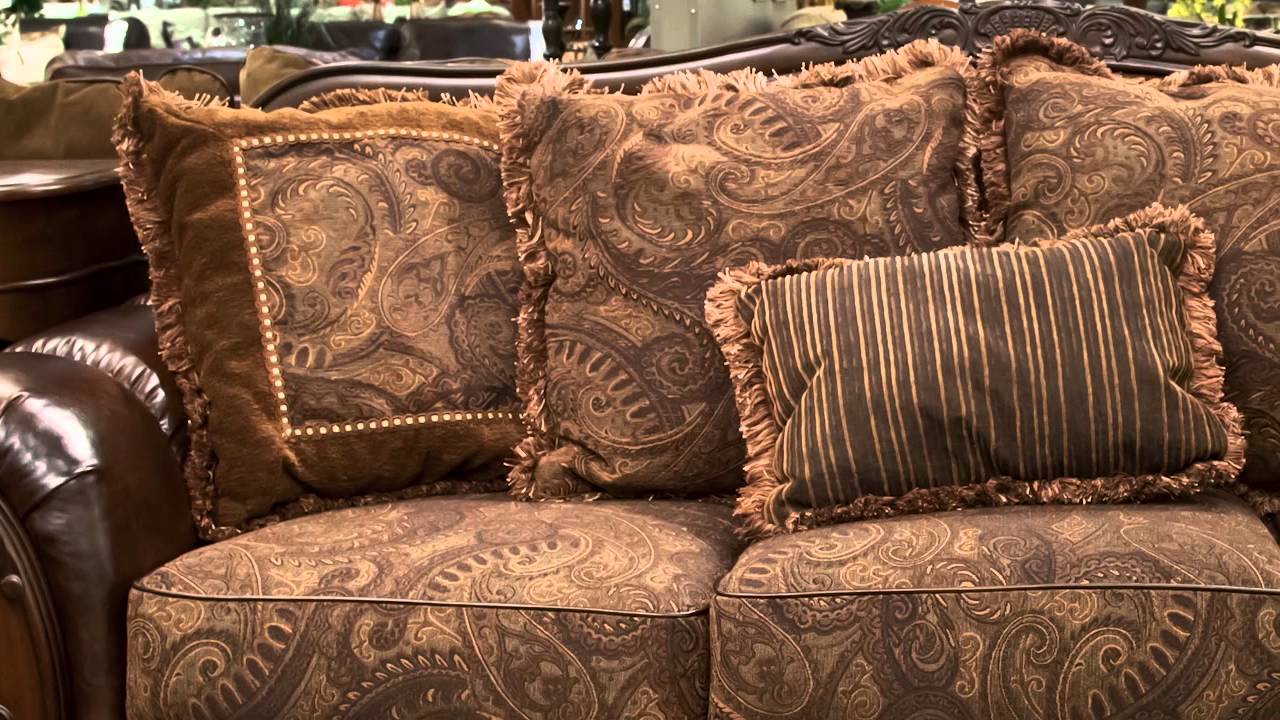 Ashley Fresco Antique Sofa and Loveseat Set - YouTube