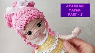 Pembe Saçlı Bebek  Ayakkabı Yapımı 5. Bölüm (amigurumi doll tutorial)English sub