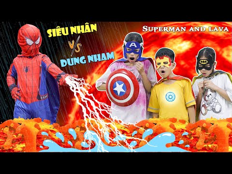Siêu Anh Hùng Và Dung Nham | Superheroes And Lava ♥ Min Min TV Minh Khoa