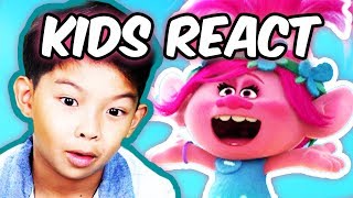 Kids React to the TROLLS movie! Children react to Trolls clips ~ pocket.watch jr.