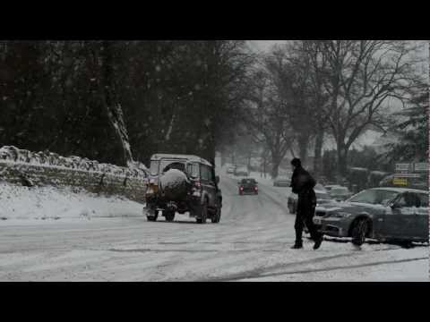 Motorists Slide In First Snow Leckhampton Hill 18th January 2013