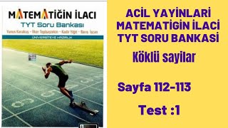 Aci̇l Yayinlari Matemati̇gi̇n İlaci̇ Tyt Soru Bankasi̇ Köklü Sayılar Test1