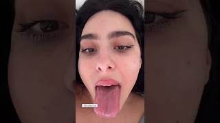 Beautiful Girl Play With Tongue