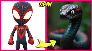 How Marvels Spidey Characters Look As Snakes Their Favorites Things Spin, Spidey, Hulk