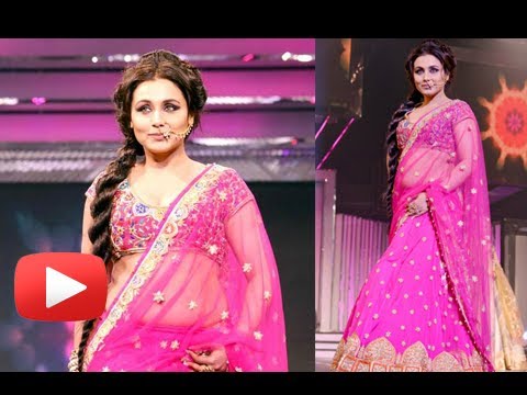 Rani Mukherjee Hot Cleavage And Navel Show In Pink Tranparent...