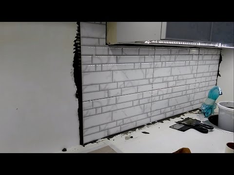 Фартук из плитки для кухни своими руками