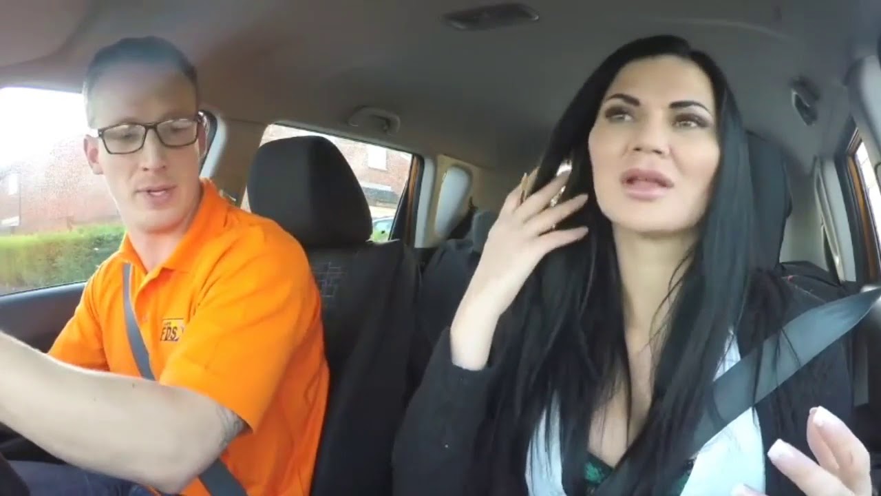 Fake driving lesbian