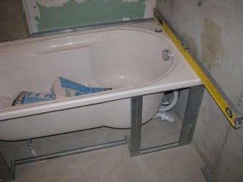 Установка покупного экрана ванны своими руками