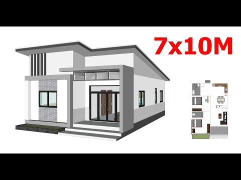GỢI Ý MẪU NHÀ CẤP 4 MÁI BẰNG 7x10M ĐƠN GIẢN ĐẸP VỚI 2 PHÒNG NGỦ