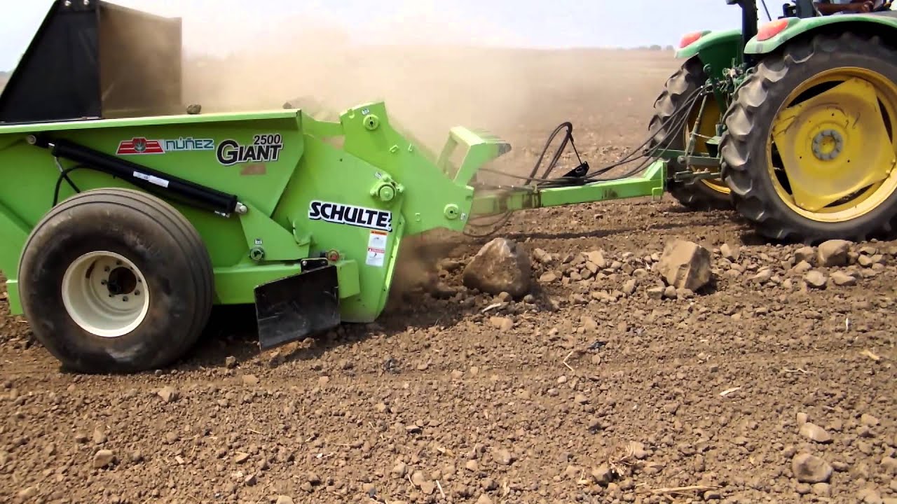 Rock Picker and Windrower Schulte Picking Stones YouTube