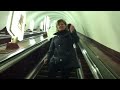 Видео Ukrainian Metro long mechanical stairs