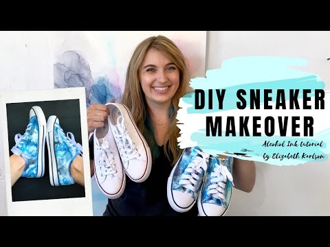 DIY Alcohol Ink Sneaker/ Converse Makeover | TUTORIAL | Elizabeth Karlson