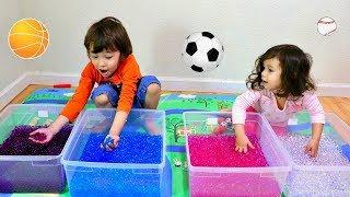 Learn Different Sports Ball Names With Orbeez Activity For Kids - Surprise Toys Mini Ballpit Game