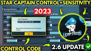 2023 Star Captain New 2.6 Sensitivity Code Star Captain New Control Code Bgmipubg Mobile