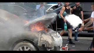 Видео Пожар на Севастопольском проспекте в Москве. Сгорела иномарка. 04.08.2018. от Зимняя Черешня, Севастопольский проспект, Москва, Россия