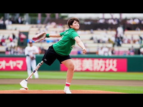 パラアスリート藤井美穂、始球式に登場！「自転車はまだまだメジャーじゃないので野球はやっぱりすごい」