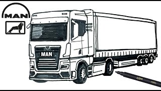 Easy Drawing Man Truck I Kolay Man Tır Çizimi I Tır Nasıl Çizilir? How To Draw