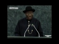 Goodluck Jonathan addressing the United Nations General Assembly Goodluck Jonathan addressing the United Nations General Assembly
