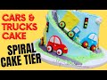 Cars and Trucks Cake- Spiral Tier Design