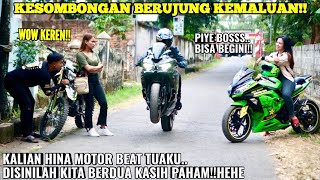 KESOMBONGAN PASANGAN INI MENTANG2 NAIK MOTOR TRAIL BERUJUNG KEMALUAN!! Lihat..