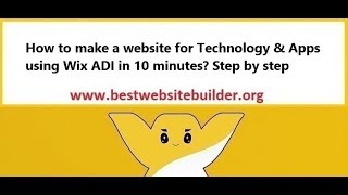 How to make a website for Technology & Apps using Wix ADI in 10 minutes? Step by step