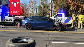 Tesla Crash Caught On Built-In Dash Camera | Teslacam Stories 238