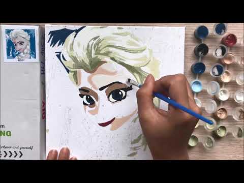 Đồ chơi trẻ em, TÔ MÀU CÔNG CHÚA ELSA FROZEN - Coloring Elsa princess toys for kids (Chim Xinh)