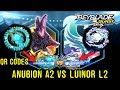 QR CODES ATLAS ANUBION A2 VS LOST LÚINOR L2 UNLOCKED BEYBLADE BURST
