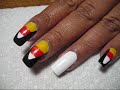 Halloween Candy Corn Nail Art Tutorial